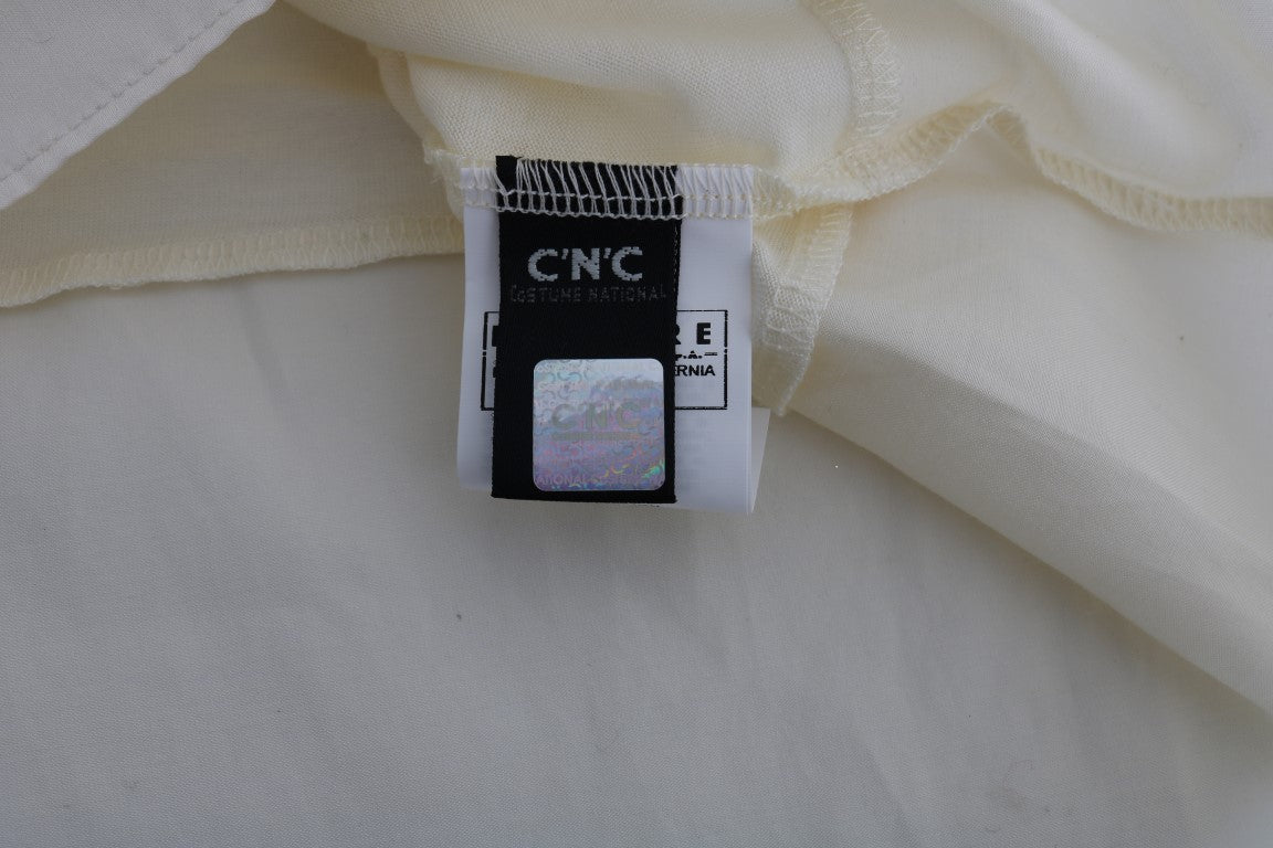 Costume National Beige Asymmetric Top Blouse