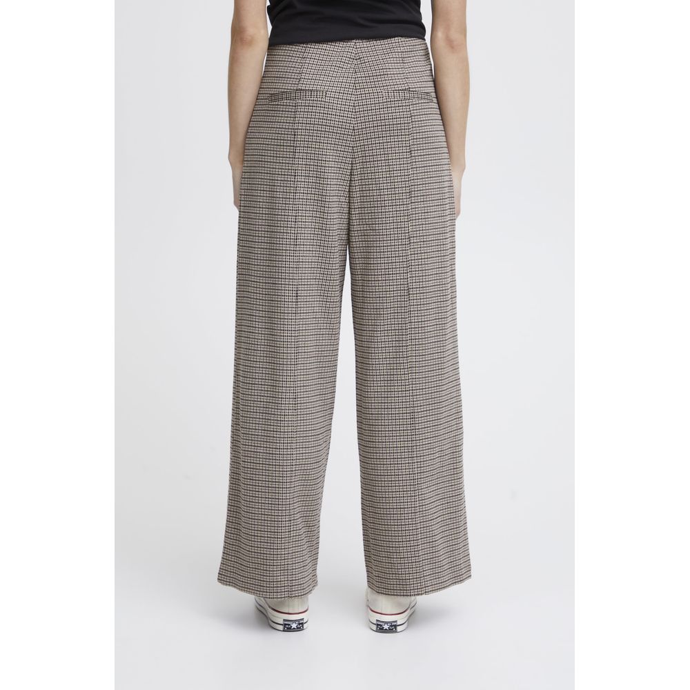 ICHI Beige Polyester Pant