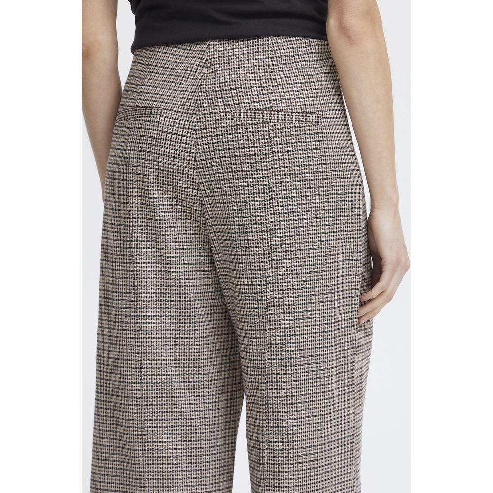 ICHI Beige Polyester Pant