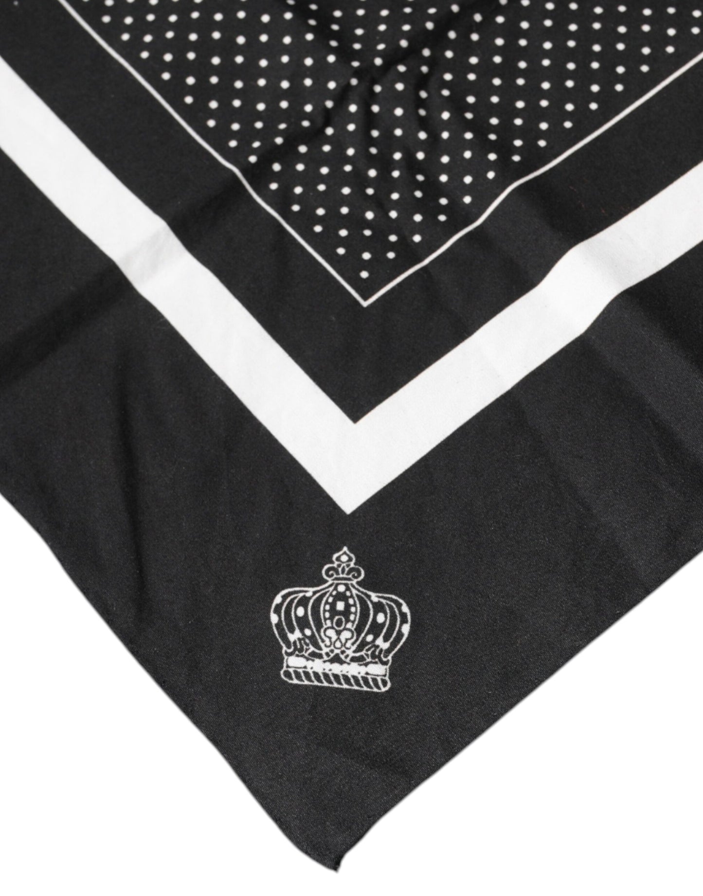 Dolce & Gabbana Black Polka Dots Cotton Handkerchief Scarf