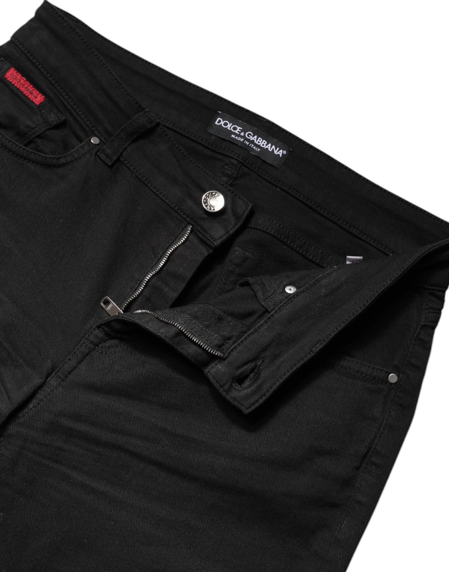 Dolce & Gabbana Black Cotton High Waist Skinny Denim Jeans