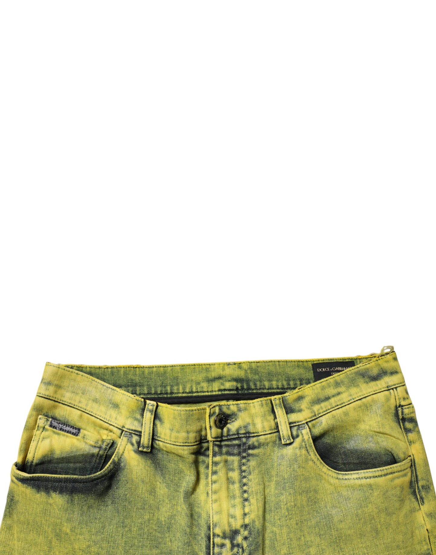 Dolce & Gabbana Yellow Cotton Stretch Skinny Men Denim Jeans