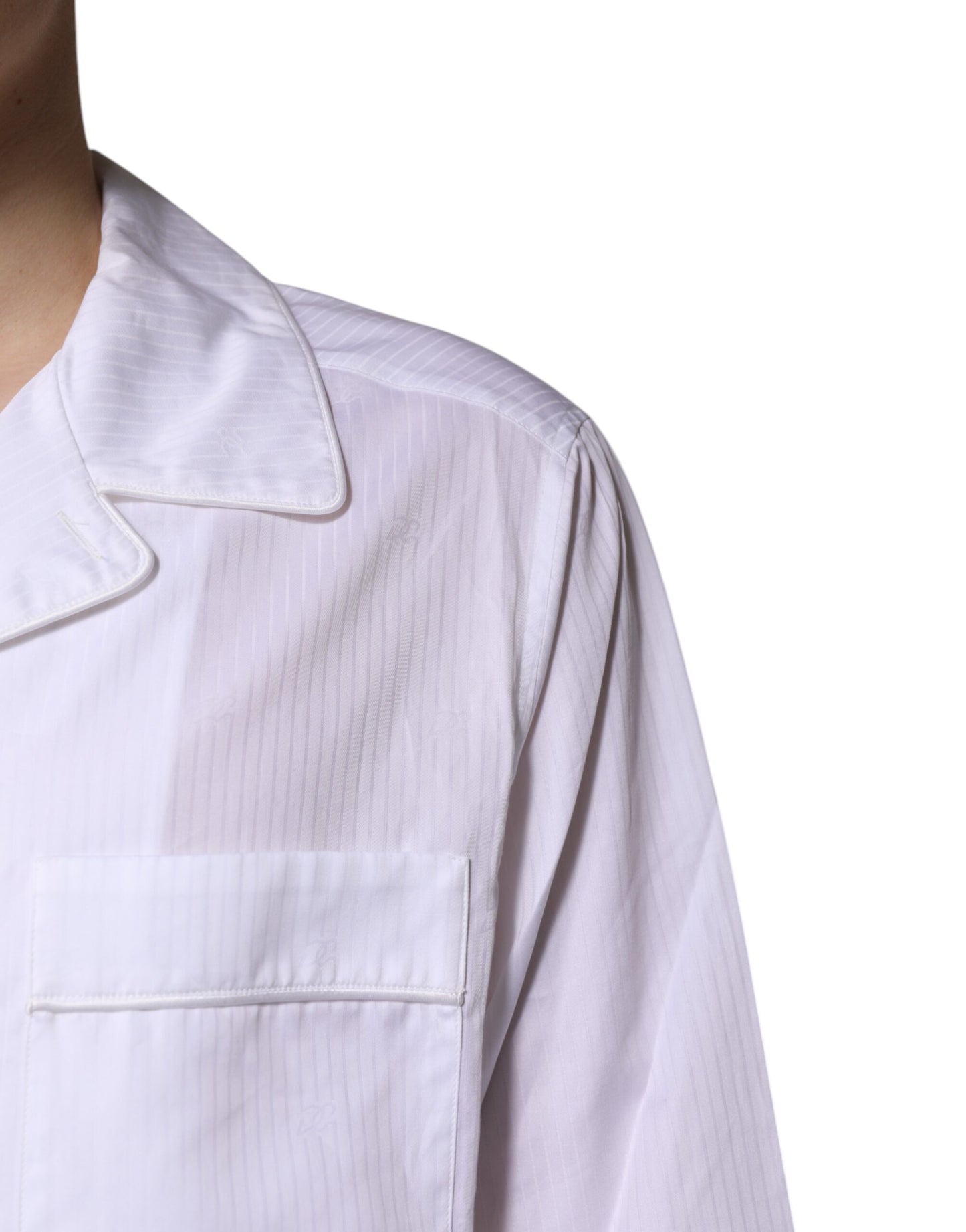 Dolce & Gabbana White Cotton Shirt Pants Pajama Set Sleepwear