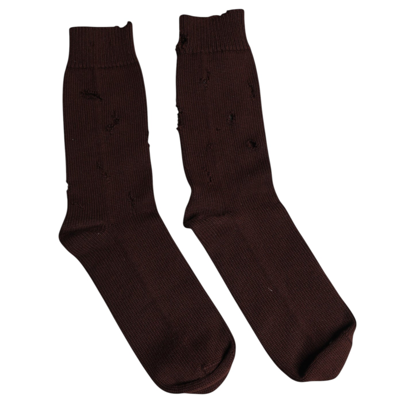 Dolce & Gabbana Brown Solid Cotton Stretch Mid Calf Socks