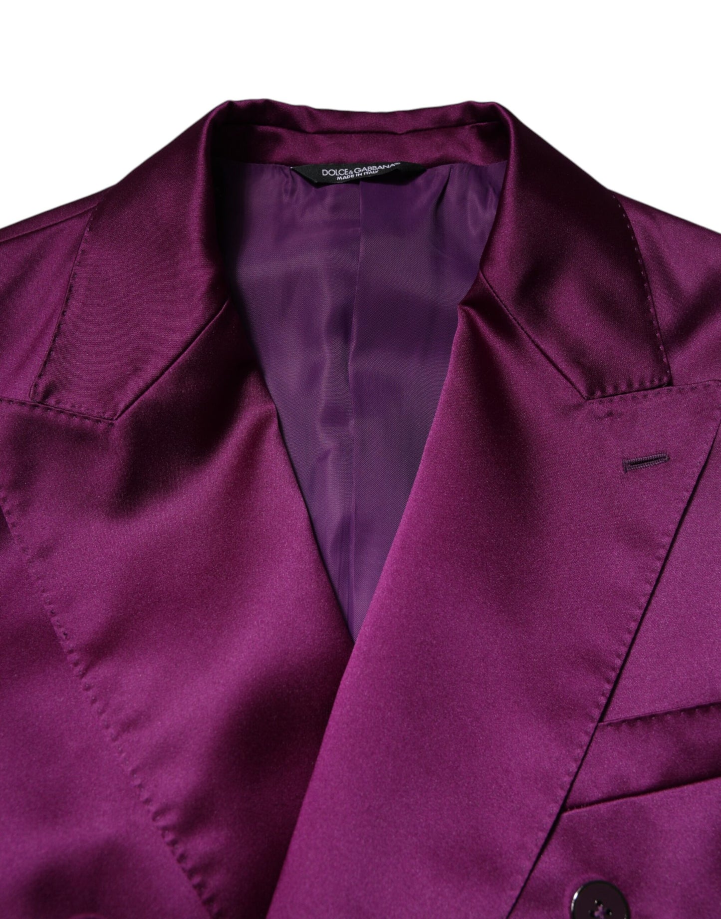 Dolce & Gabbana Purple Double Breasted Men Suit Coat Blazer