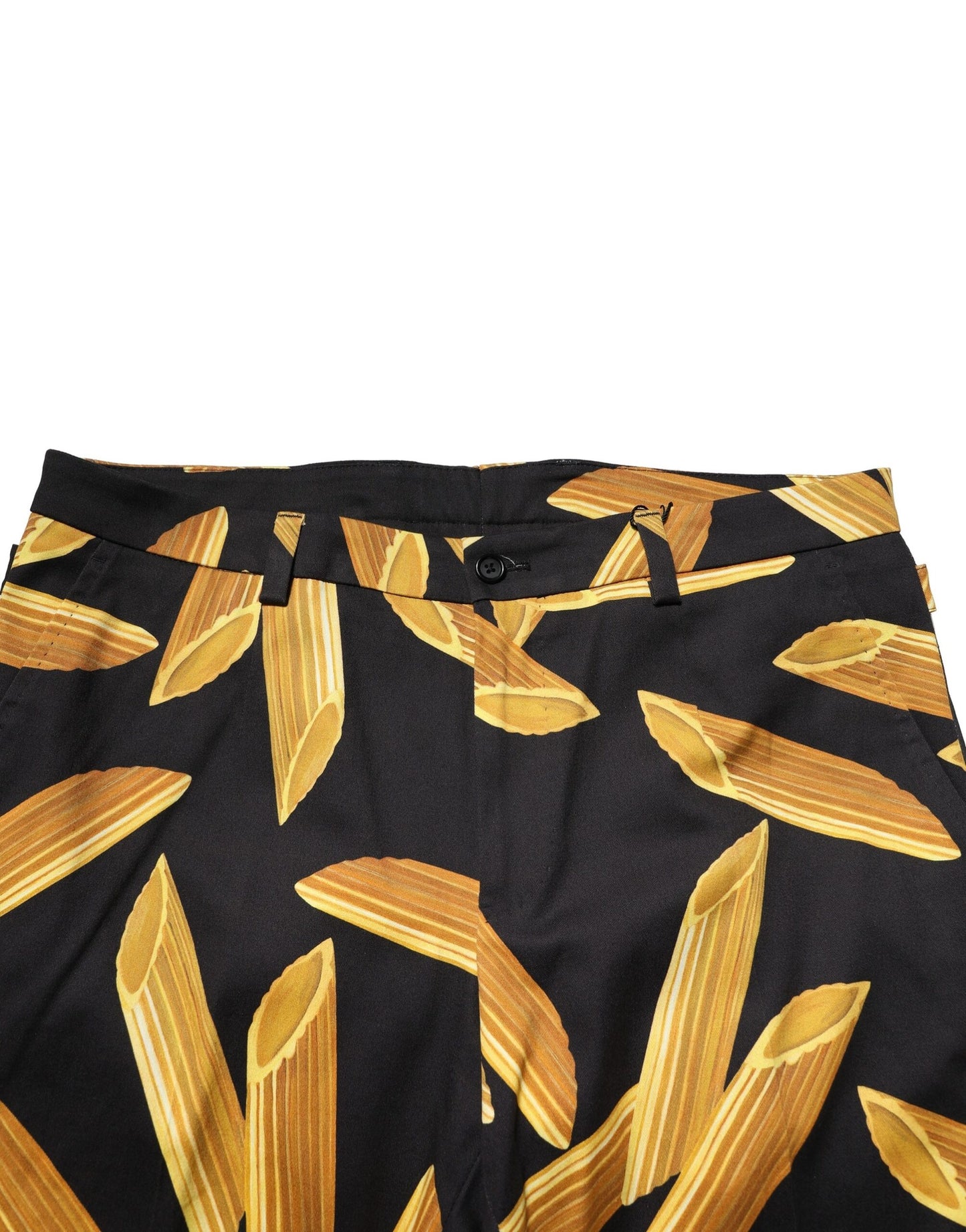 Dolce & Gabbana Black Pasta Print Tapered Men Pants