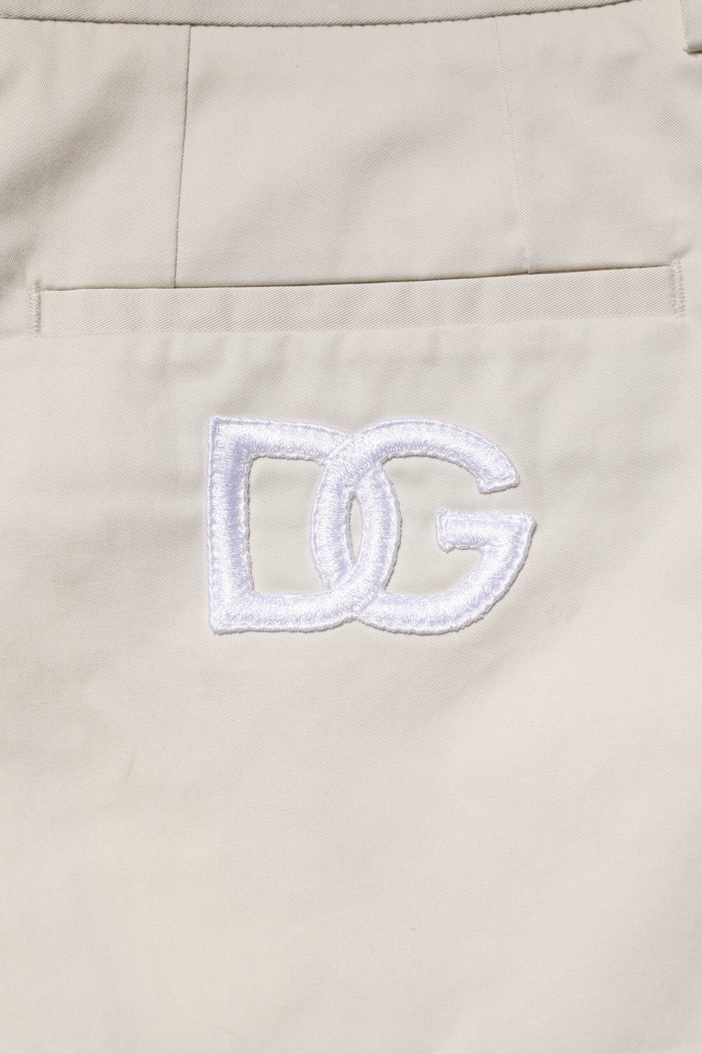 Dolce & Gabbana Beige Cotton Stretch Mid Waist Bermuda Shorts