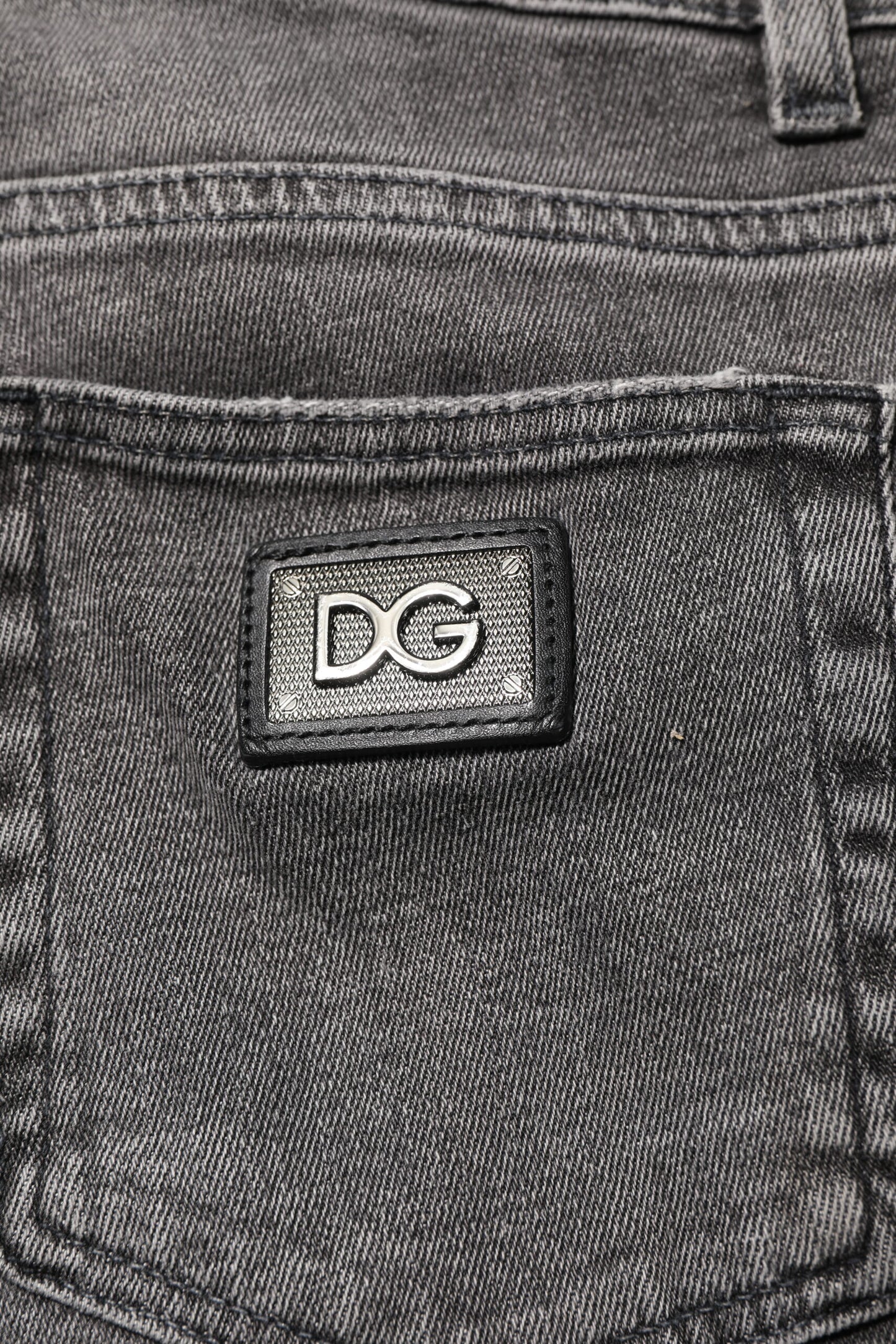 Dolce & Gabbana Gray Cotton Logo Plaque Men Denim Jeans