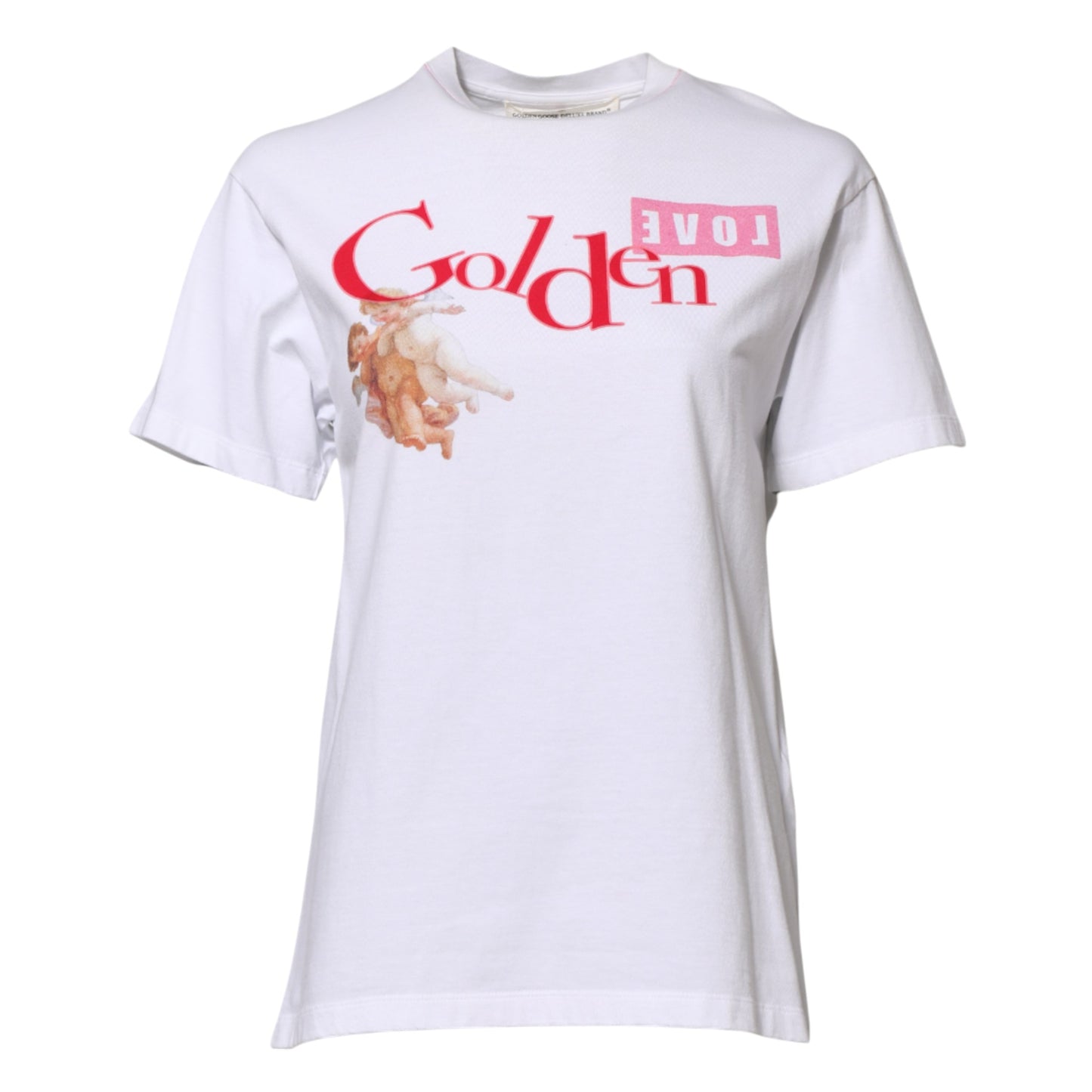 Golden Goose White Printed Round Neck T-shirt