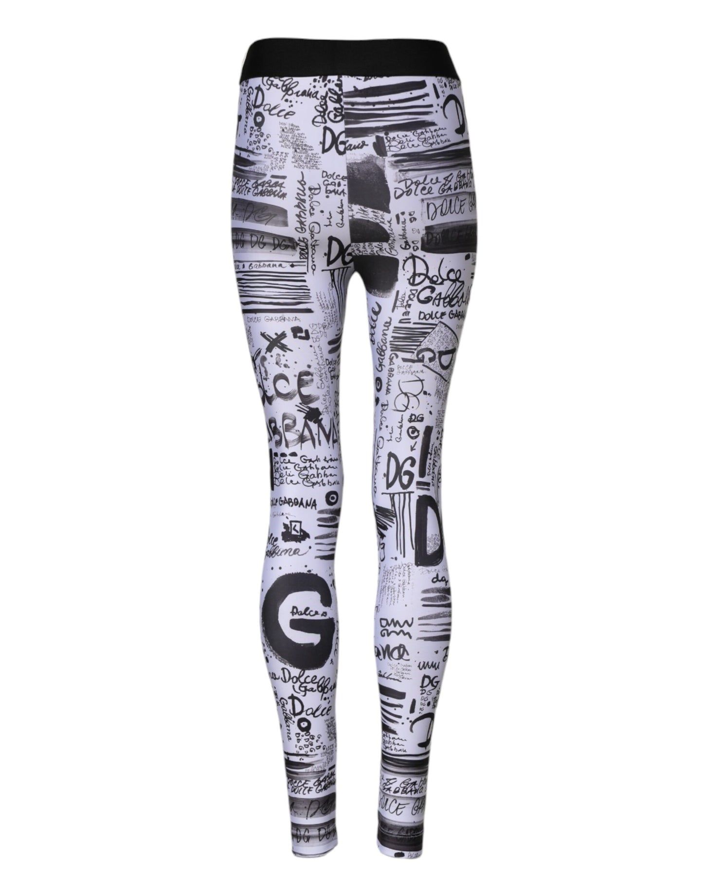 Dolce & Gabbana White Graphic HighWaist Skinny Leggings Pants