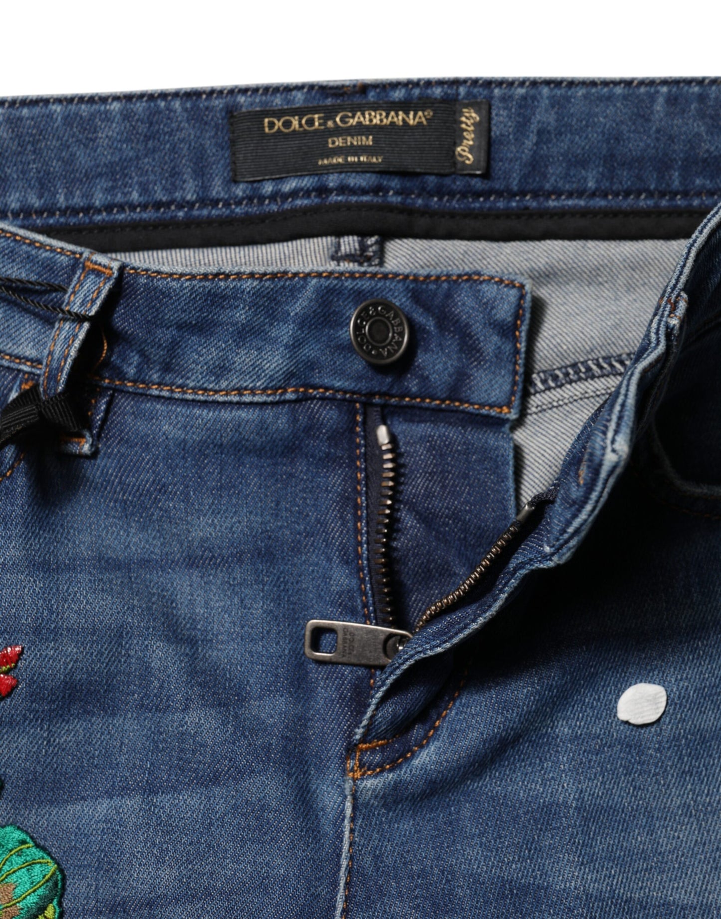 Dolce & Gabbana Blue Cotton Mid Waist Skinny Denim Jeans
