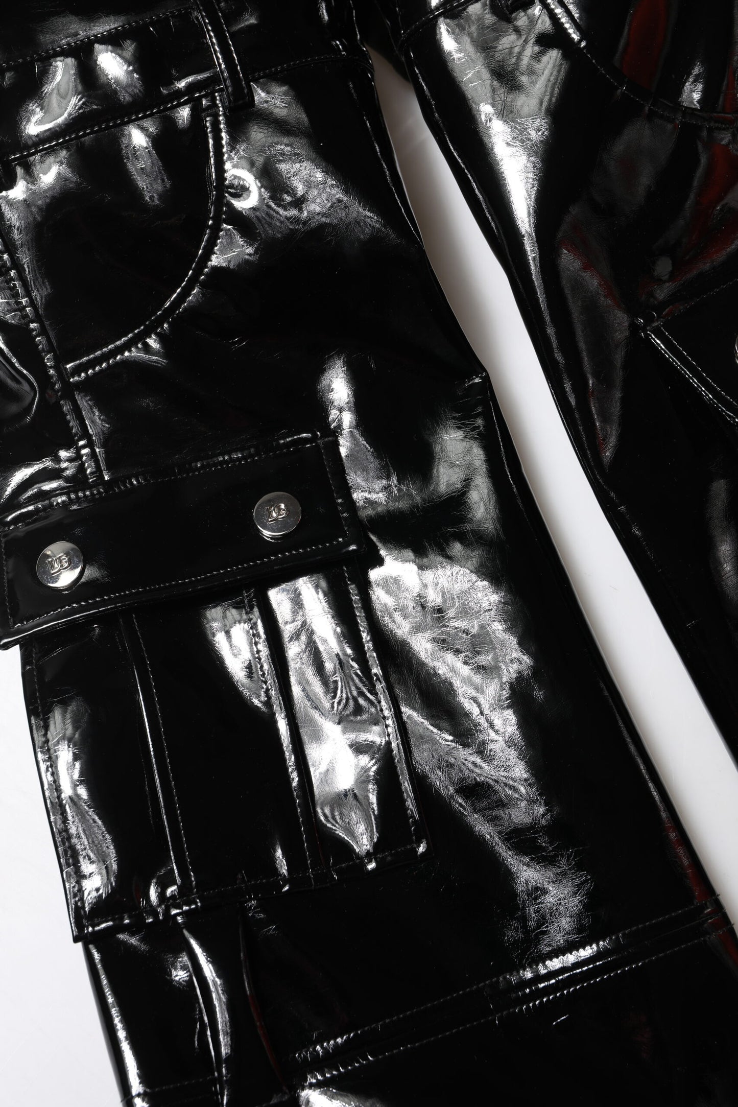 Dolce & Gabbana Black High Waist Cargo Bootcut Pants