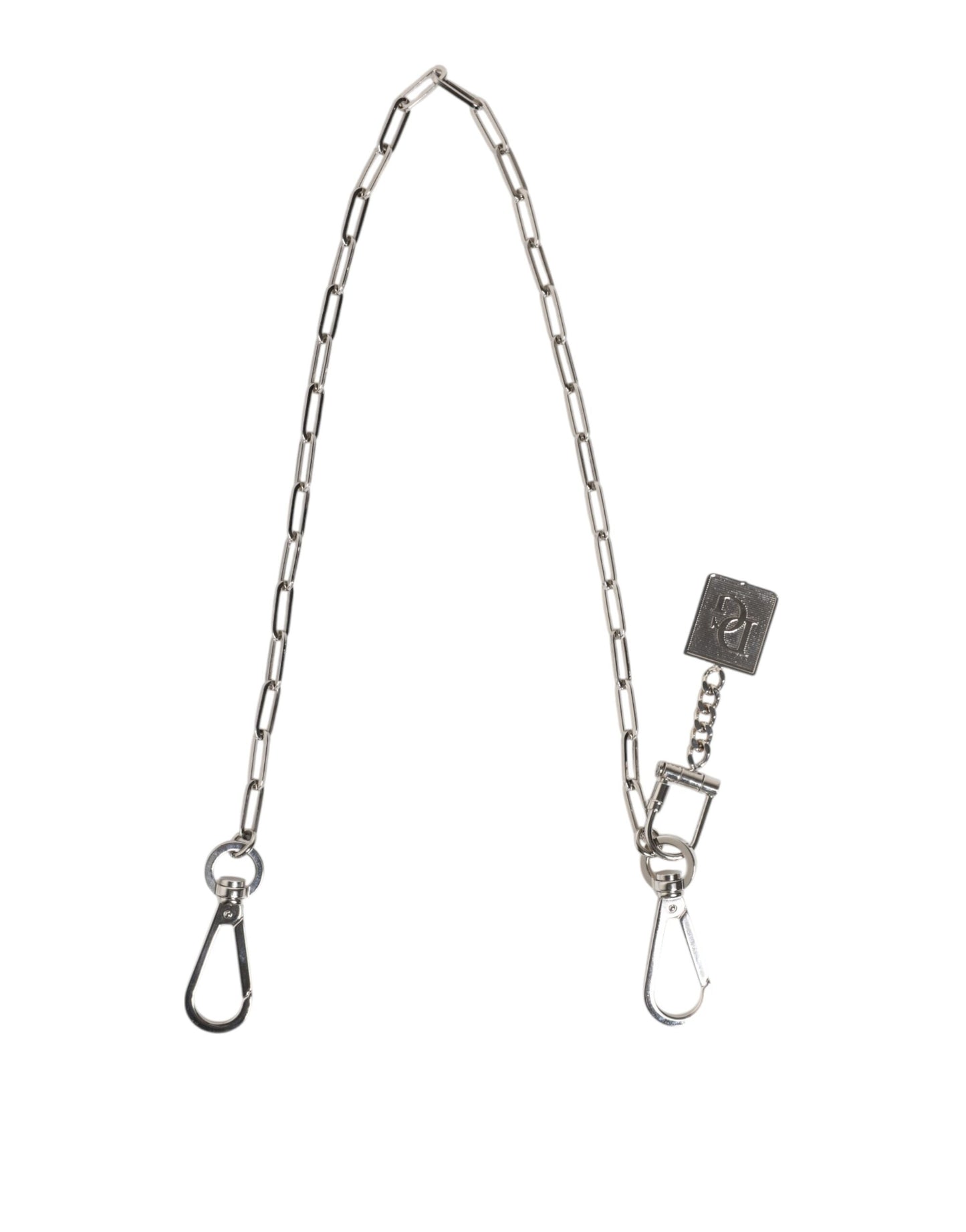Dolce & Gabbana Silver Tone Metal Chain DG Charm Belt Keychain
