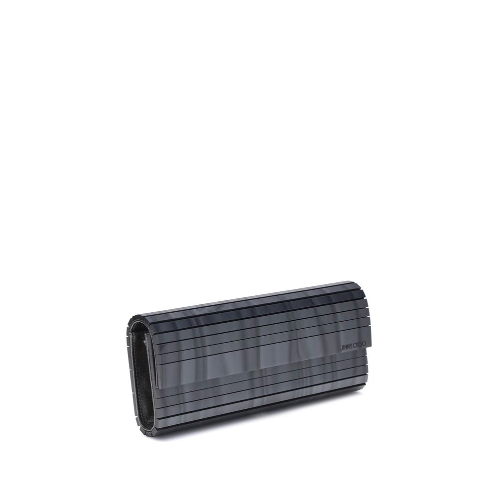 Jimmy Choo Gray Marabou Clutch Bag