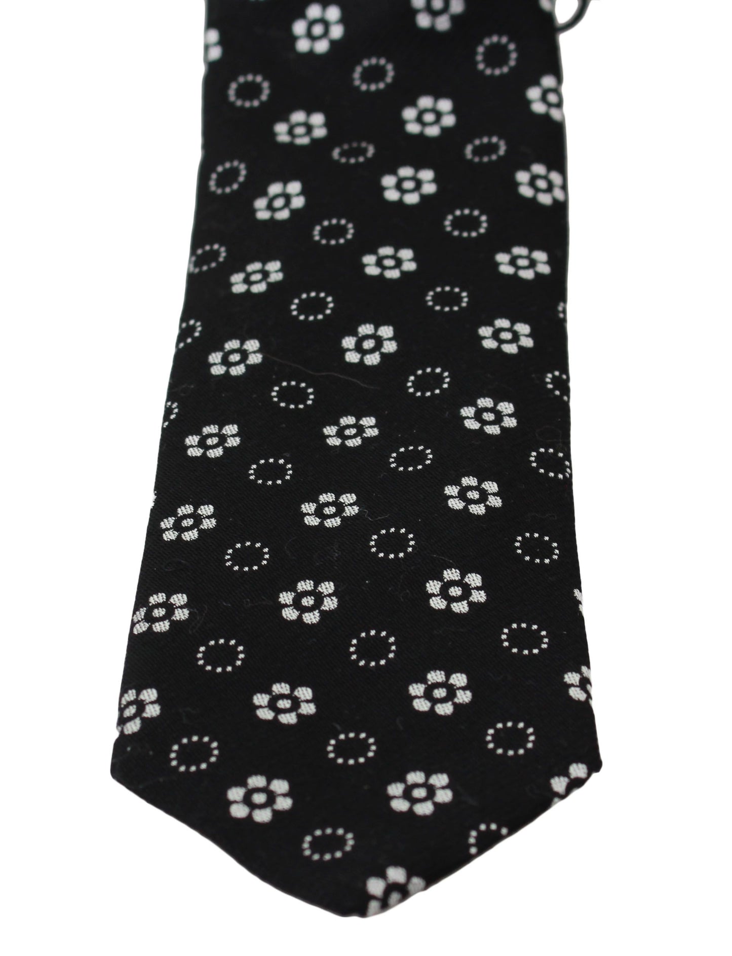 Dolce & Gabbana Black 100% Silk Floral Print Print Classic Tie