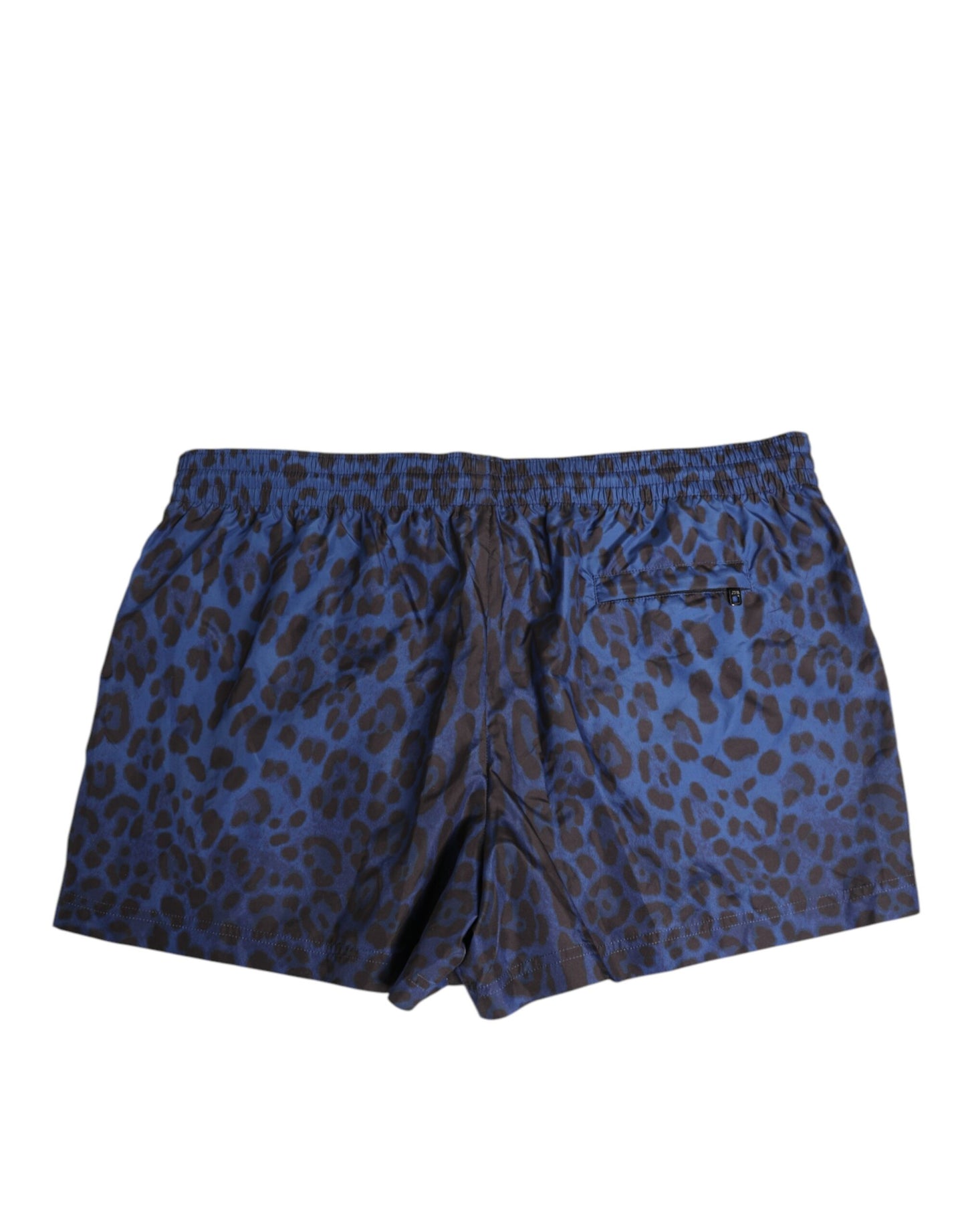 Dolce & Gabbana Blue Leopard Print Polyester Elastic Waistband Swimwear