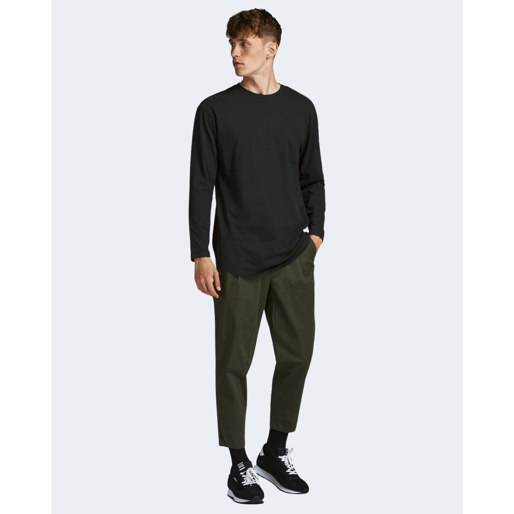 Jack Jones Black Cotton Long Sleeve T-Shirt