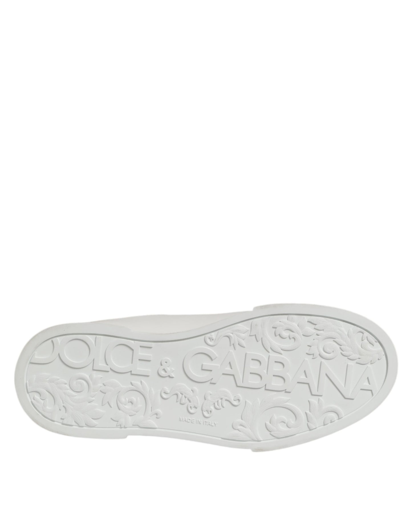 Dolce & Gabbana White Leather Lace Up Low Top Sneakers Shoes