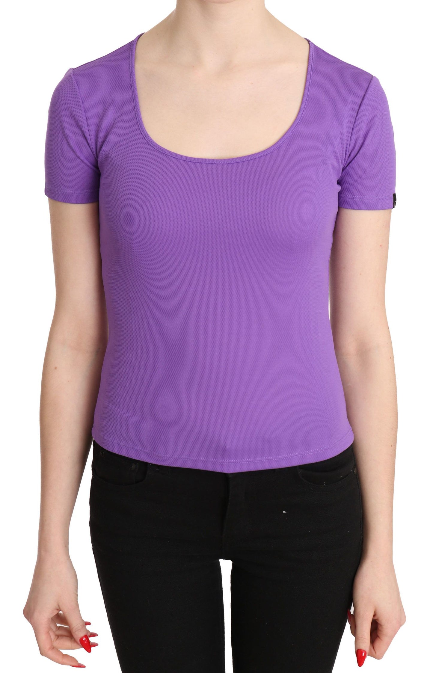 GF Ferre Purple 100% Polyester Short Sleeve Top  Blouse