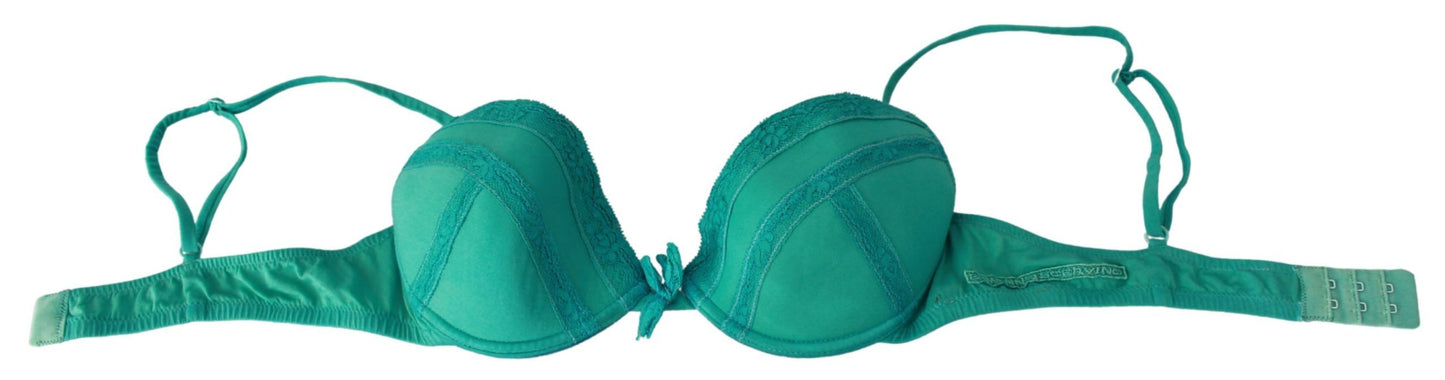 Ermanno Scervino Green Push Up Bra 100% Cotton Underwear
