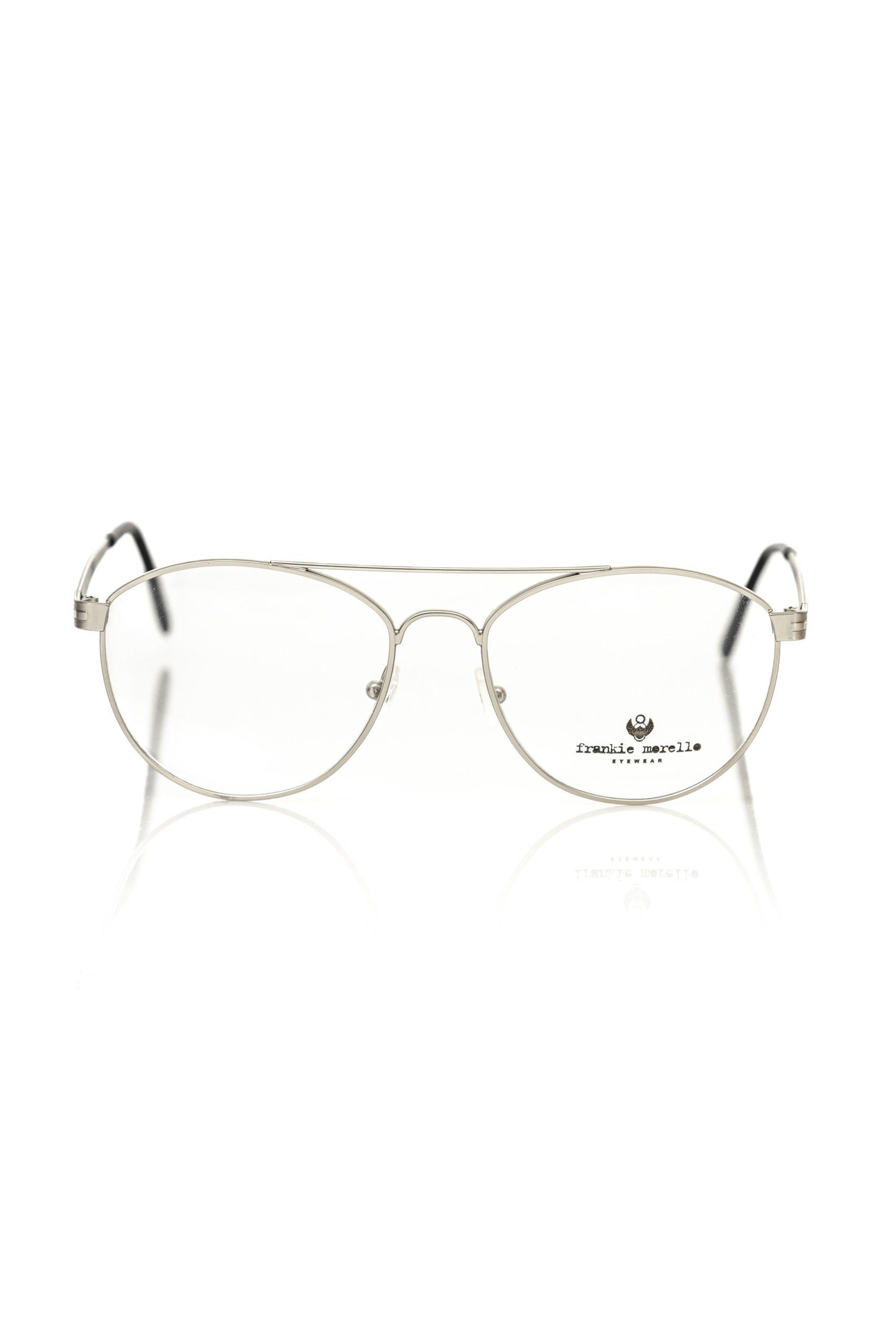 Frankie Morello Silver Metallic Mens Eyeglass Frame