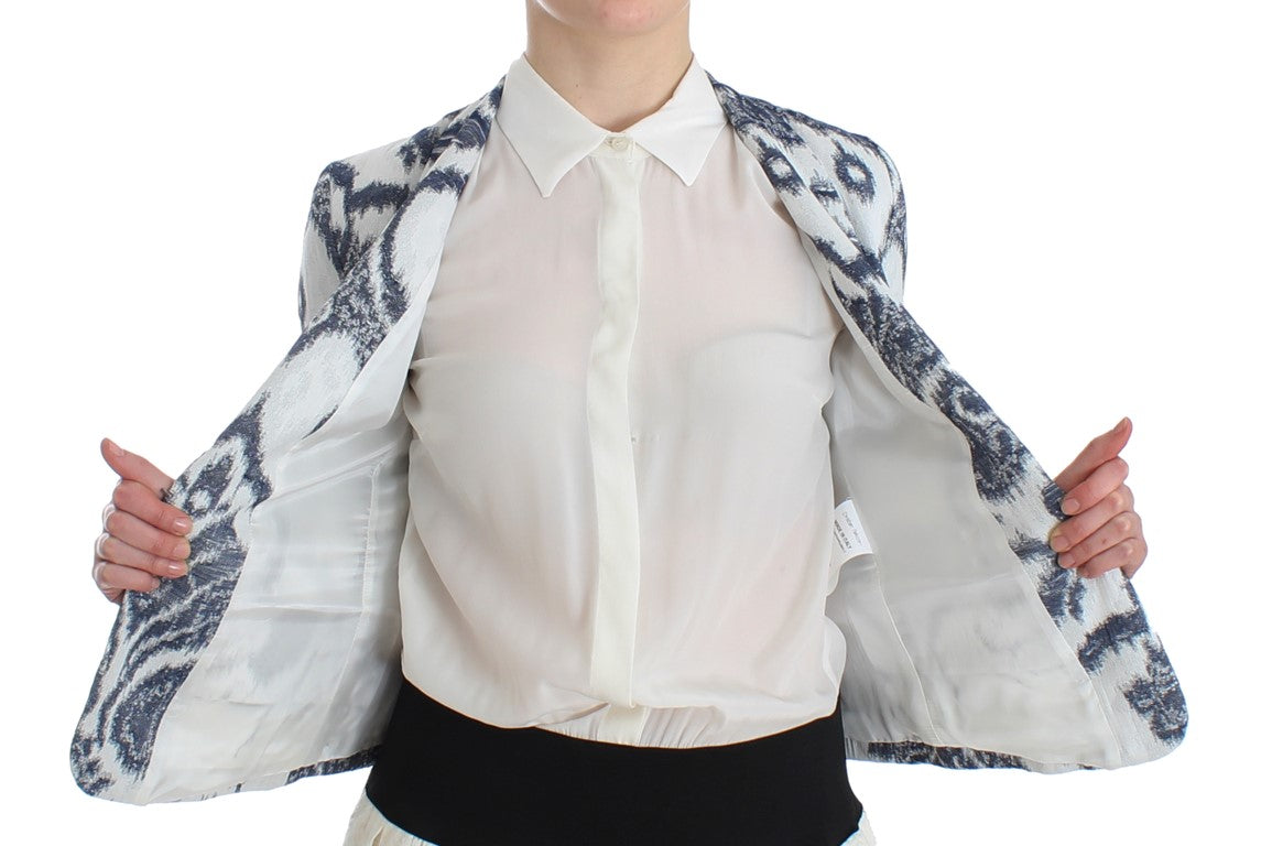 Christian Pellizzari Blue White Blazer Suit Jacket