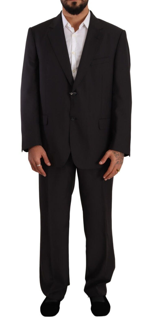 Domenico Tagliente Gray Polyester Single Breasted Formal Suit