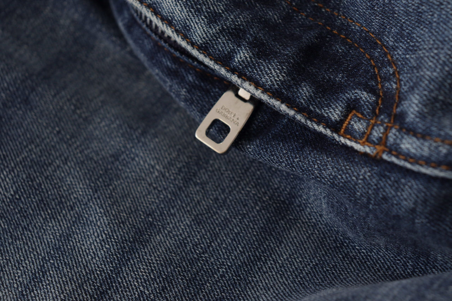 Dolce & Gabbana Blue Denim Crystal Embellished Pants Jeans