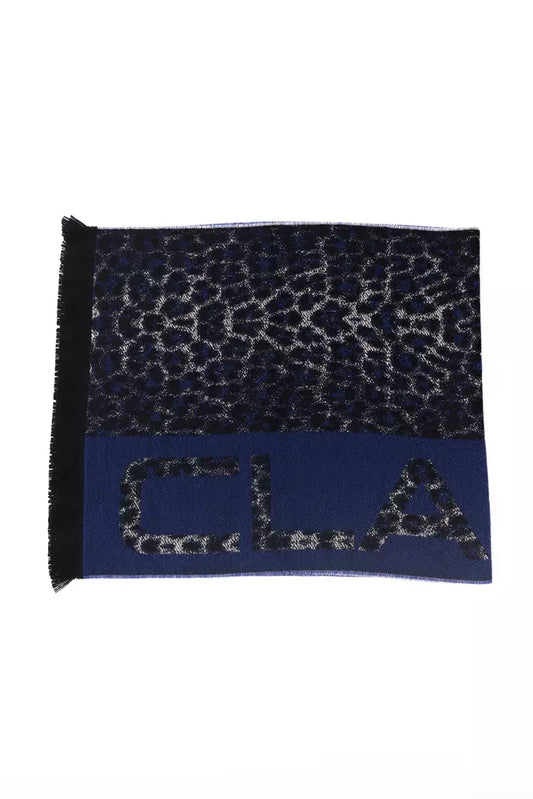 Cavalli Class Blue Wool Scarf