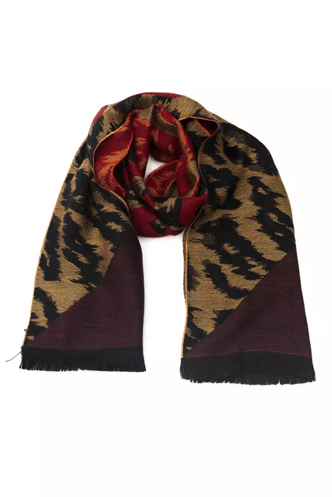 Cavalli Class Brown Wool Scarf
