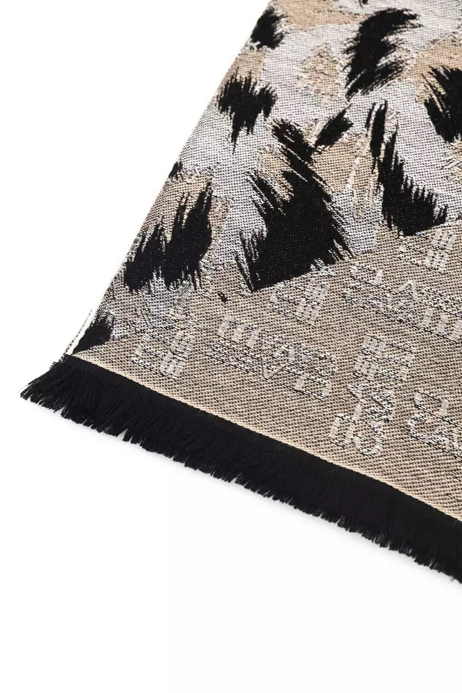 Cavalli Class Beige Wool Scarf
