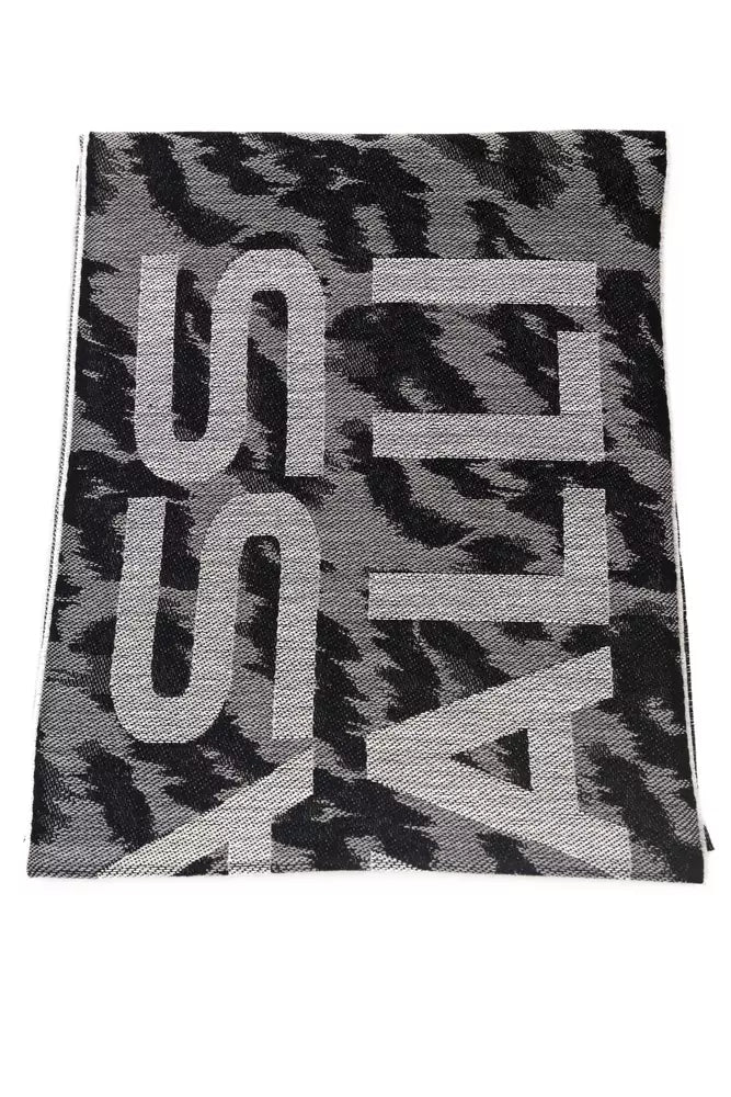 Cavalli Class Gray Wool Scarf