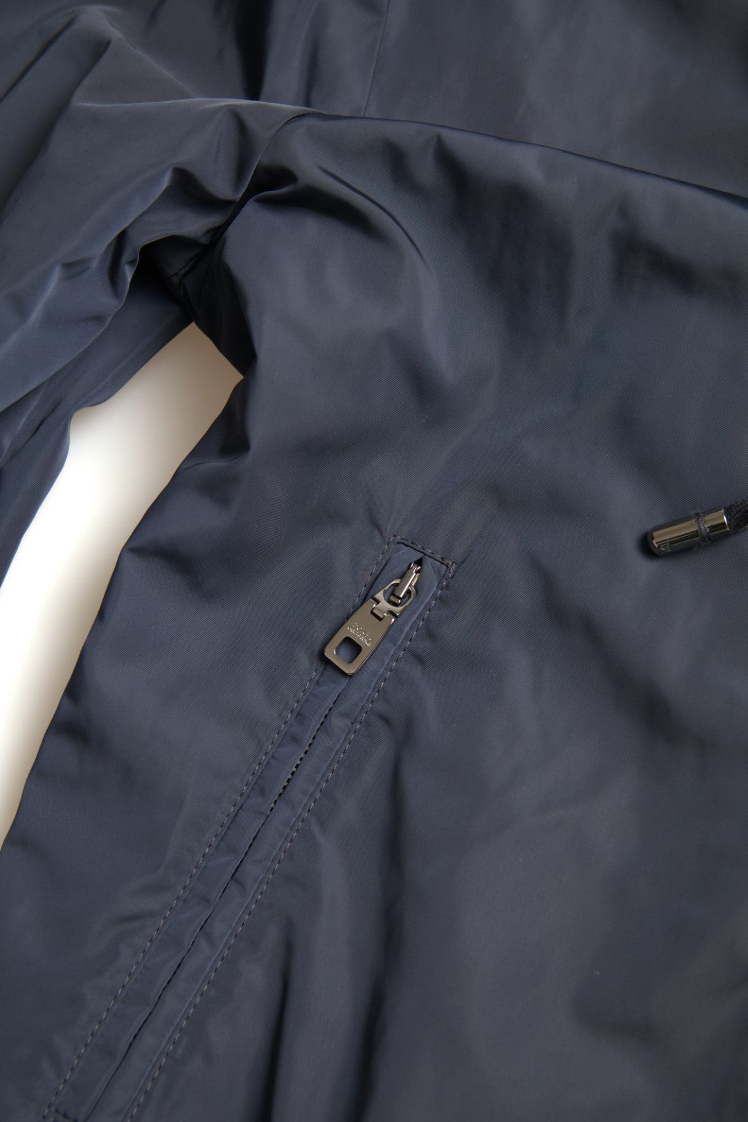 Dolce & Gabbana Blue Hooded Logo Polyester Full Zip Sweater