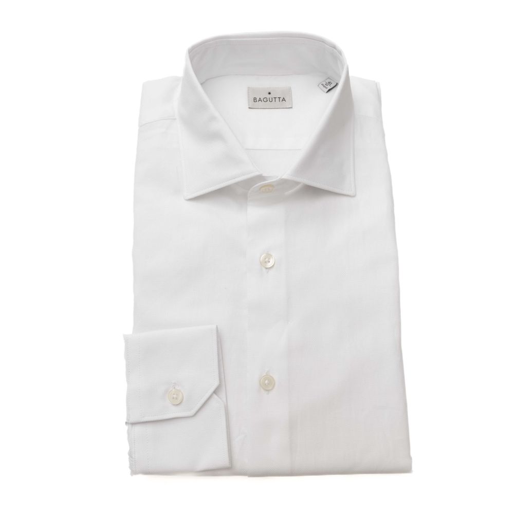 Bagutta White Cotton Men's Shirt