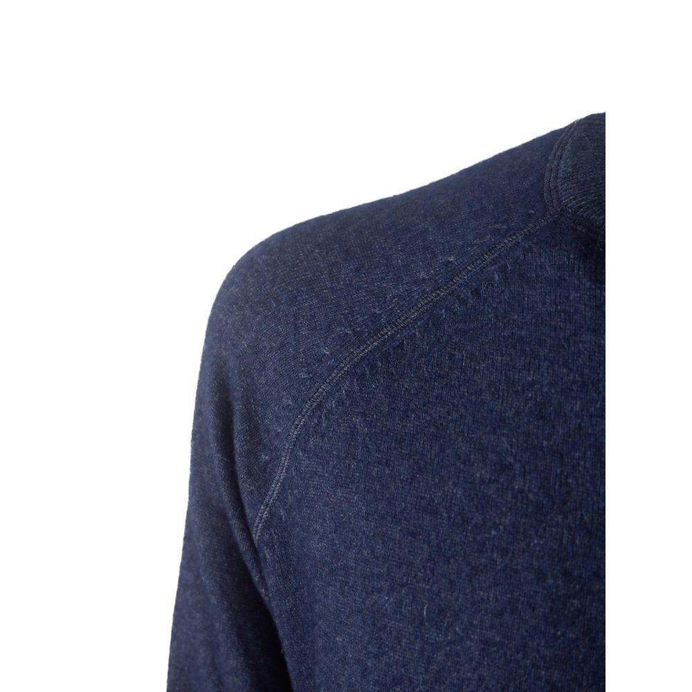 Emilio Romanelli Blue Cashmere Men Sweater