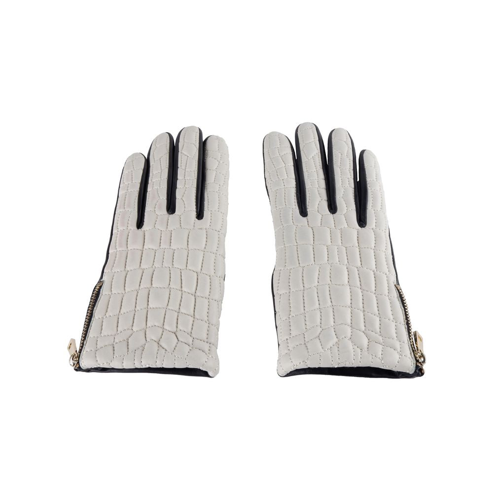 Cavalli Class Gray Lambskin Glove