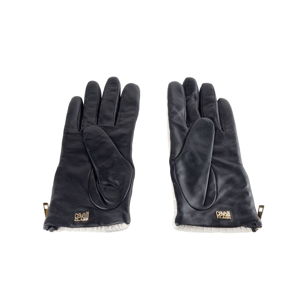 Cavalli Class Gray Lambskin Glove