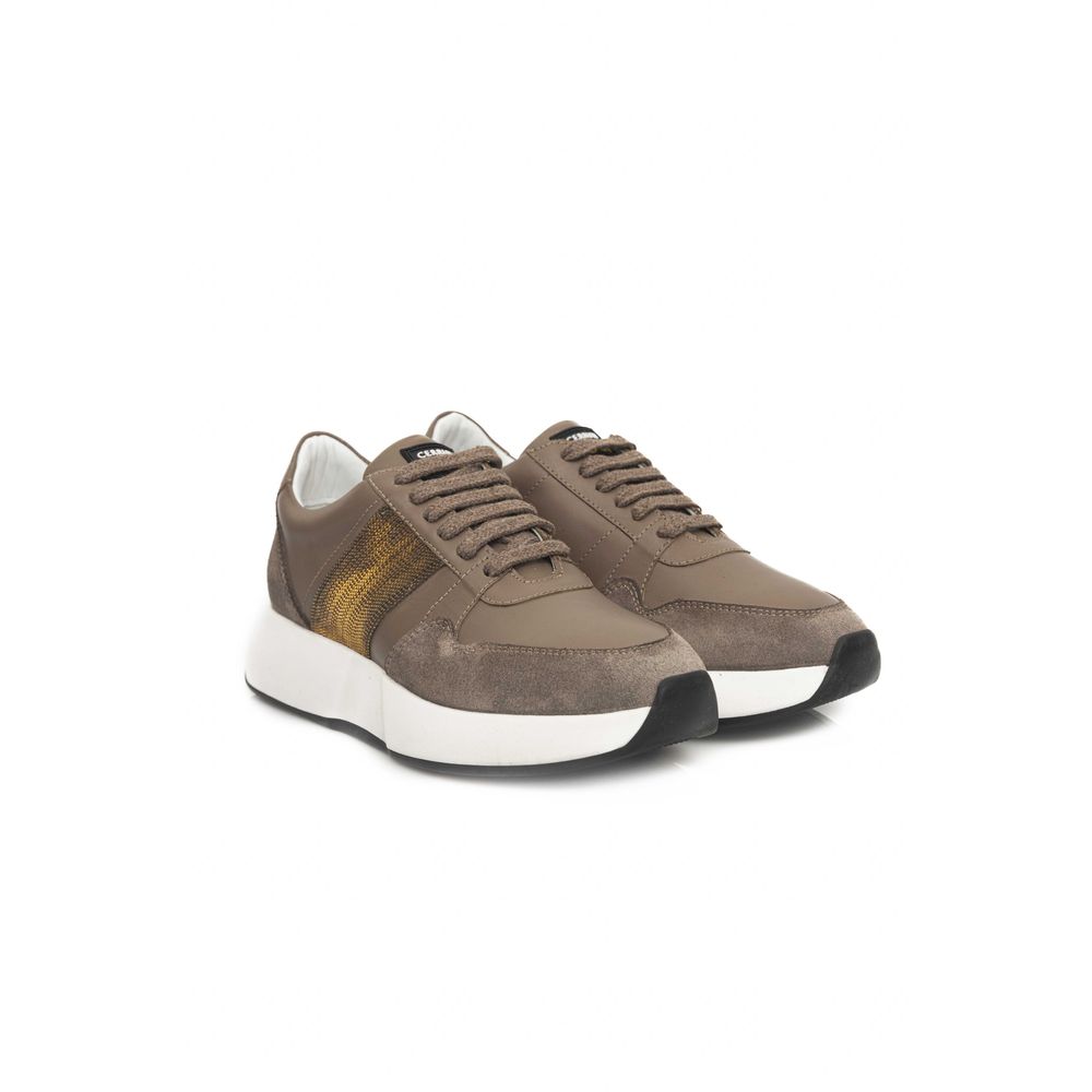 Cerruti 1881 Beige Cowhide Sneaker