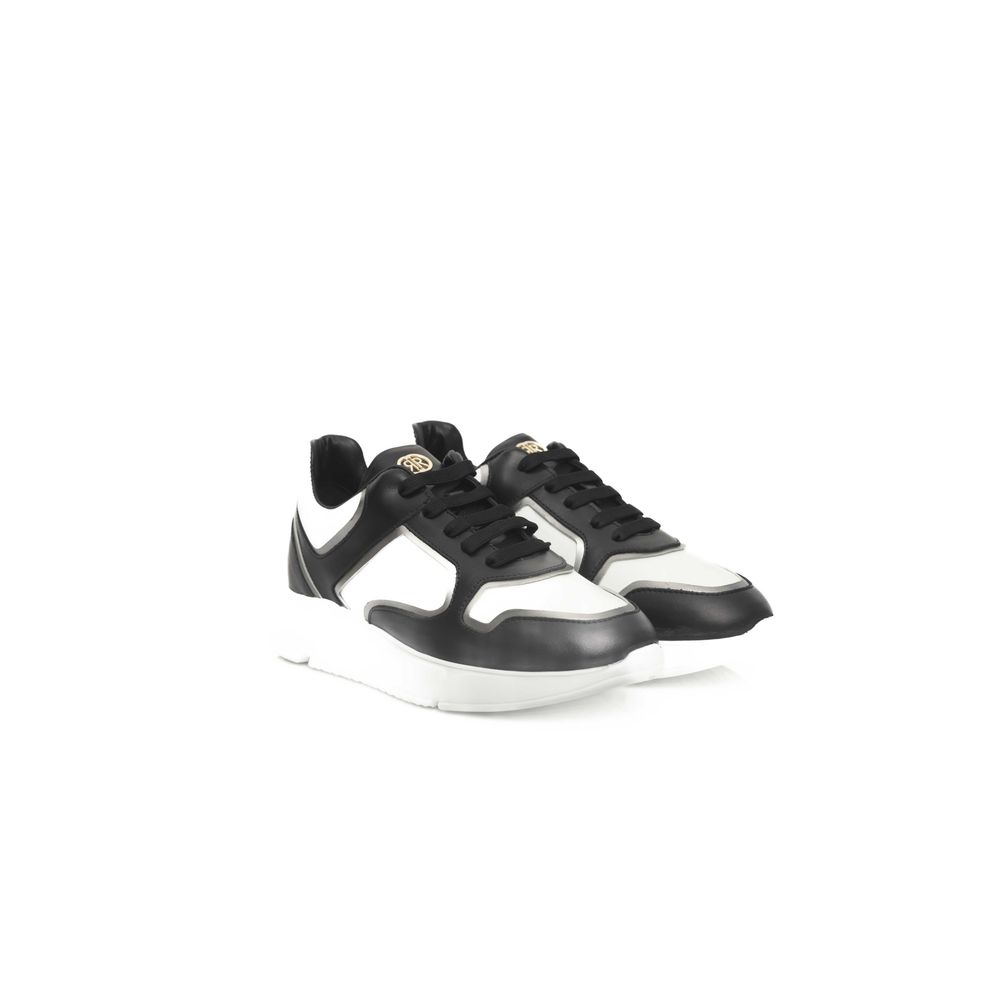 Cerruti 1881 Black And White Cowhide Sneaker