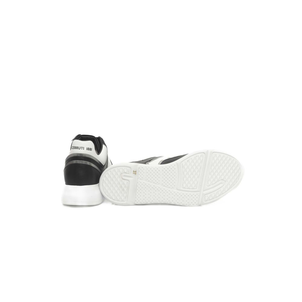 Cerruti 1881 Black And White Cowhide Sneaker