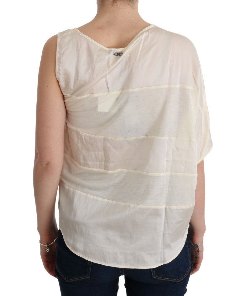 Costume National Beige Asymmetric Top Blouse