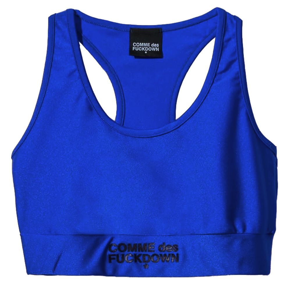 Comme Des Fuckdown Blue Nylon Women's Top