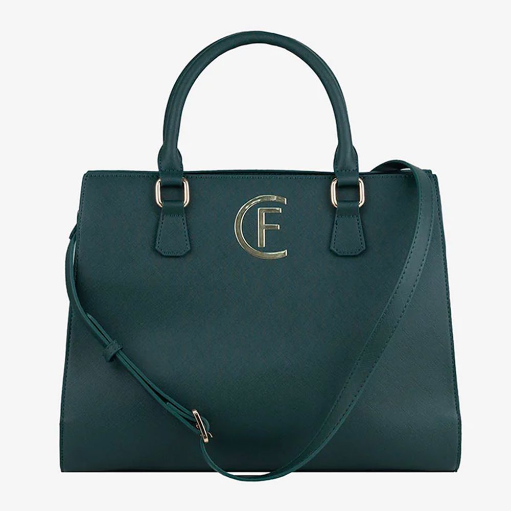 CRISTINAEFFE Petrol Green Faux Leather Women Shoulder Bag