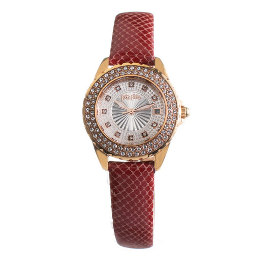 Folli Follie Red Leather Dress Watch