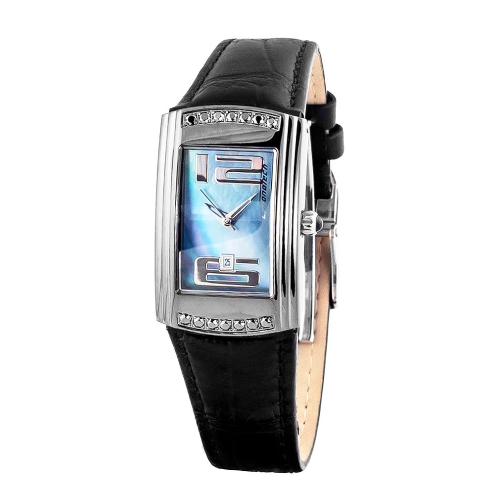 Chronotech Black Leather Dress Watch