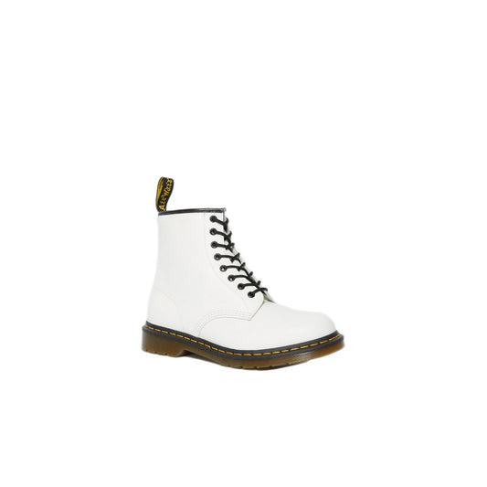 Dr. Martens White Leather Lace-Up Boots