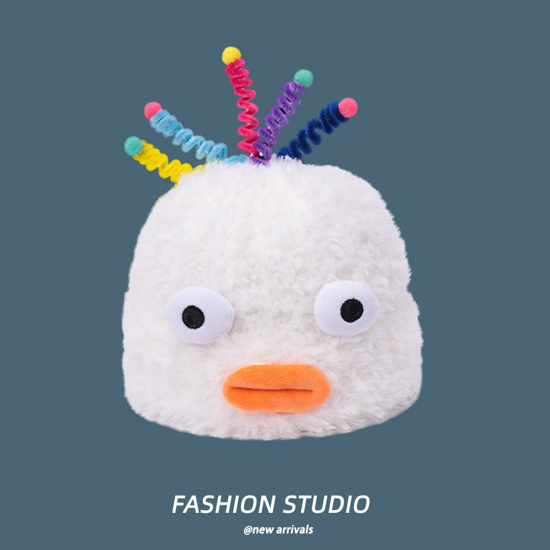 Casual Cute Sleeve Cap Warm, Comfortable And Breathable Plush Bonnet