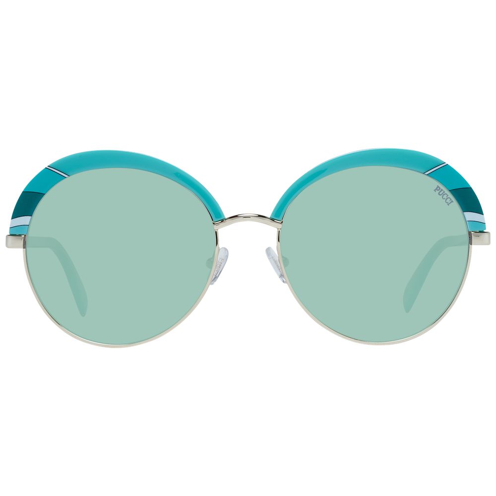 Emilio Pucci Turquoise Metal & Plastic Sunglasses