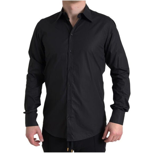 Dolce & Gabbana Black Cotton Dress Shirt