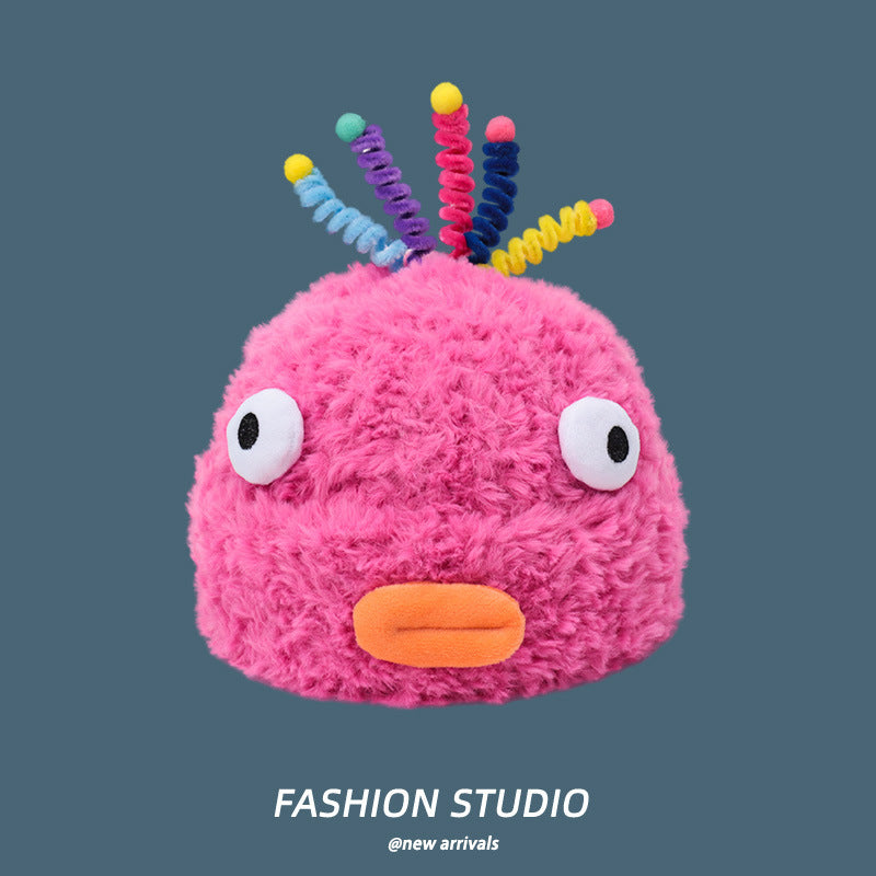 Casual Cute Sleeve Cap Warm, Comfortable And Breathable Plush Bonnet